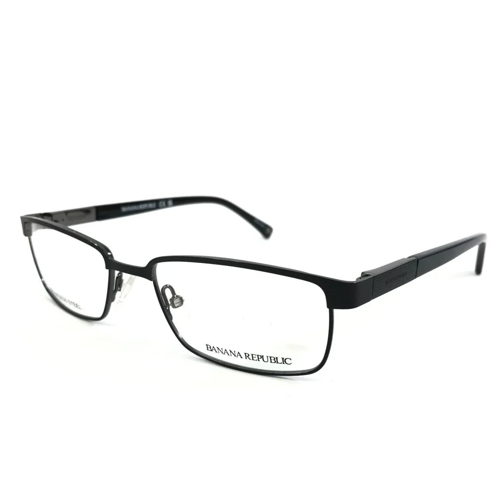 Banana Republic Eyeglasses Frames BR100 TI7 Ruthenium Matte Black Gray 52-18-140